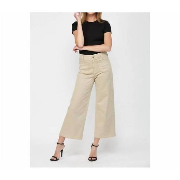 Mica Denim Light Wash Wide Leg Chambray Pants